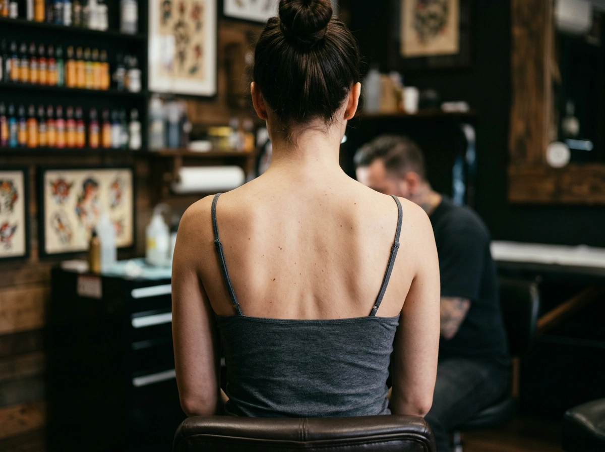 Consultation photo before the tattoo artists preview