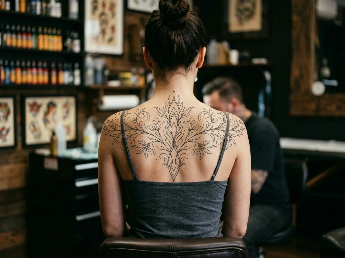 Consultation photo after the tattoo artists preview