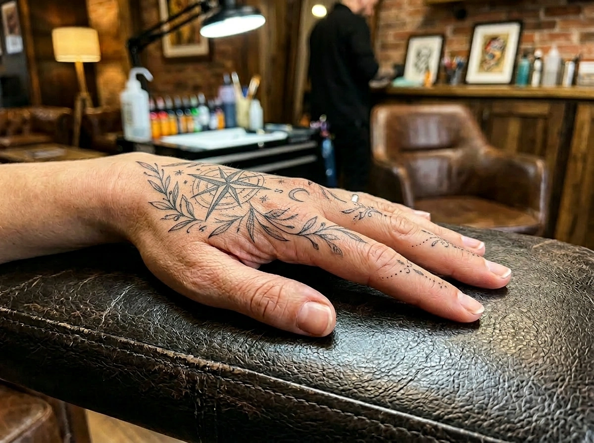 Consultation photo after the tattoo artists preview