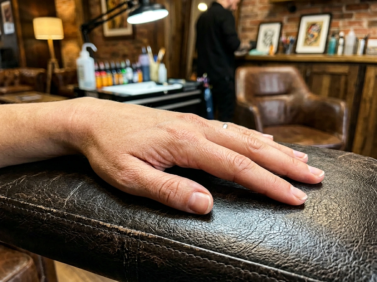 Consultation photo before the tattoo artists preview